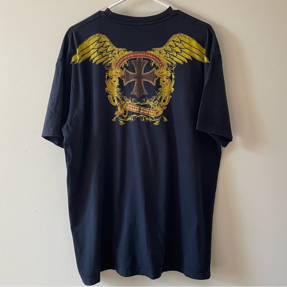 Antik Denim Graphic wing T-Shirt Handcrafted in USA Tees XL has Tiny holes - Picture 2 of 6